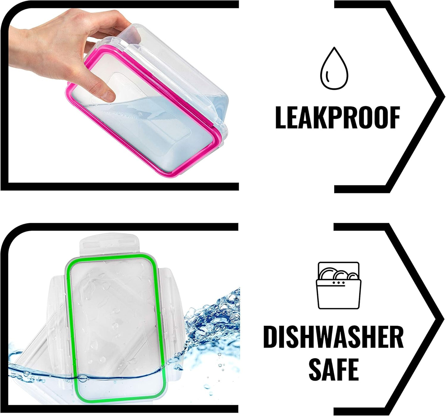 Fullstar 34-Stuk Plastiek Voedselbergingshouers met Dekels (17 Houers & 17 Dekels) - Lekvry, BPA-vry, Maaltydvoorbereidinghouers, Herbruikbare Middagetebergingsstel vir Kombuisorganisasie (Pak van 34)