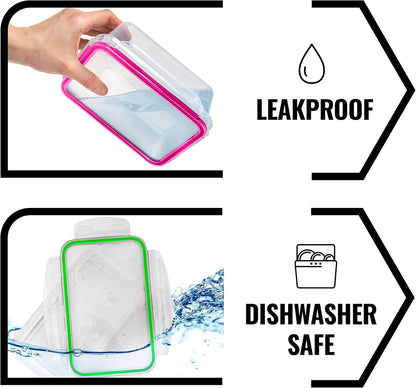 Fullstar 34-Stuk Plastiek Voedselbergingshouers met Dekels (17 Houers & 17 Dekels) - Lekvry, BPA-vry, Maaltydvoorbereidinghouers, Herbruikbare Middagetebergingsstel vir Kombuisorganisasie (Pak van 34)