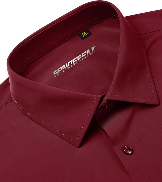 Mans Langmou Slim Fit, Spiervas, Kreukelvry, Knoop-af Rekbaar