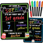 School Sign Board w/ Liquid Chalk Markers - 14x11” Double-Sided & Reusable - My First and Last Day - Back to School Supplies Board