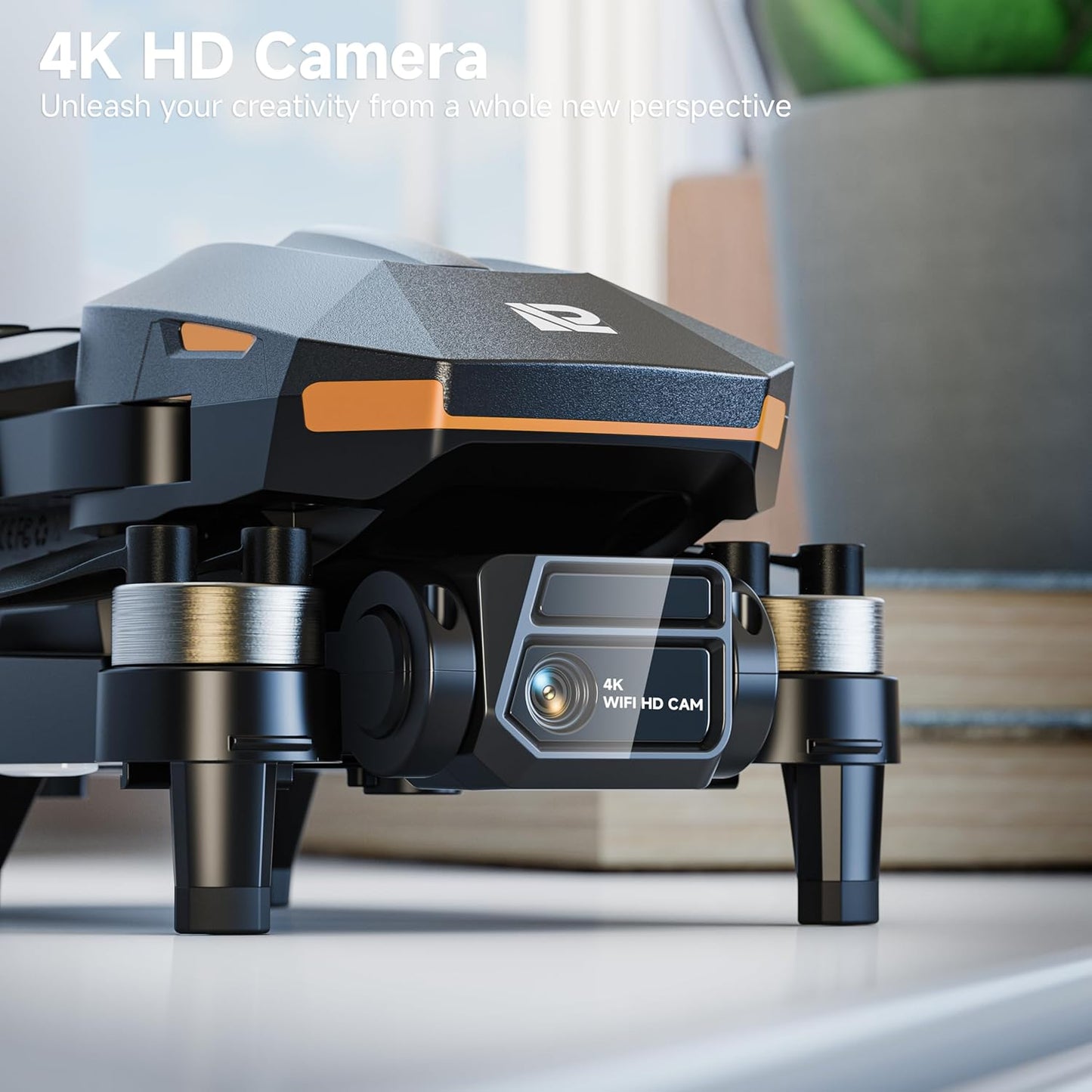 Drones w/ Camera 4K, Brushless Motor FPV Foldable Mini RC Drone for Beginners, One-Touch, WiFi, Auto Hover