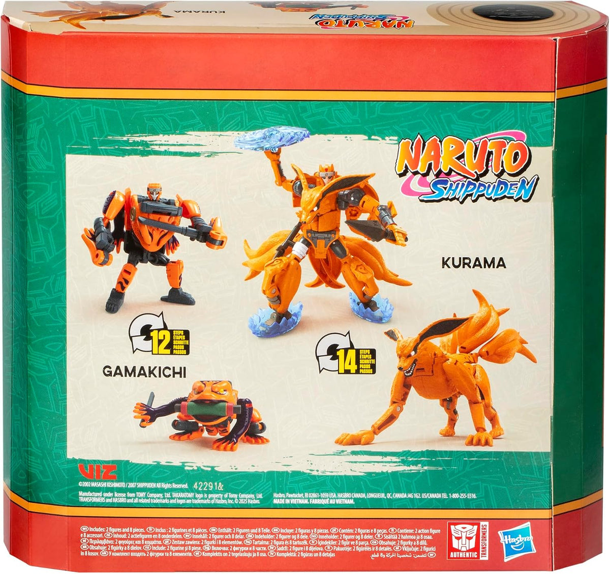 Transformers Collaborative Naruto Shippuden, Kurama & Gamakichi, Anime Toys, Action Figures, 8+