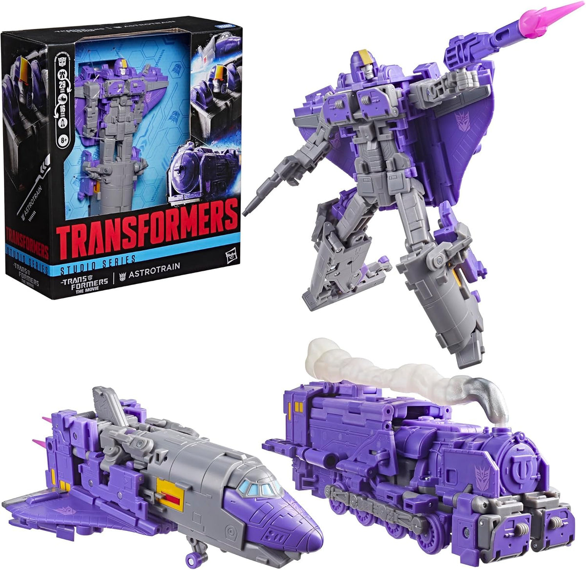 Transformers Studio Series The The Movie Astrotrain, Leader Class 6.75-Inch Converting Action Figure, Robot Toys for Ages 8+
