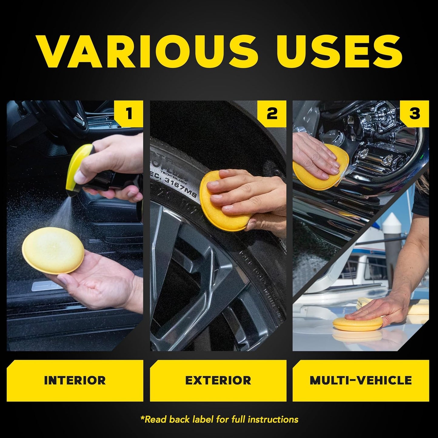 Meguiar's 4" Skuim Aanwenders Ultra-Sagte Handaanwenders m/ 'n Digtesel Skuim - 4 Pak