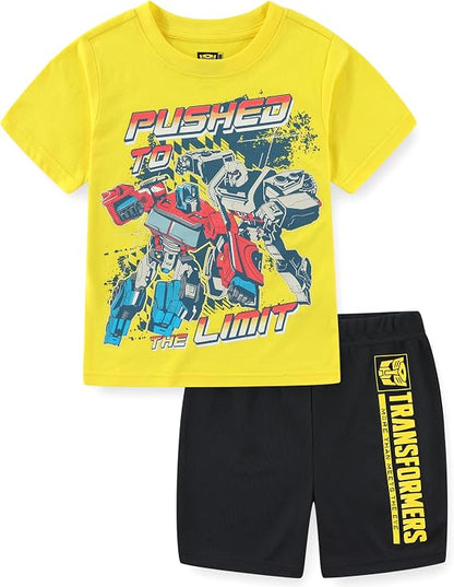 Transformers Boys Short Sleeve T-Shirt and Mesh Short Set for Big Kids