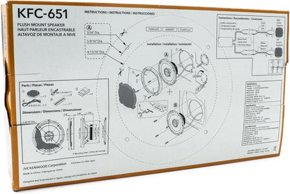 Kenwood KFC-651 Concert Series Motorklankluidsprekers (Paar) - 6.5" 2-rigtingluidsprekers, 320W (100 RMS), 4-Ohm Impedansie, Polipropileen-woofer & Gebalanseerde Koepelhoëtone