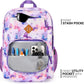 26L Backpack for School, College, and Travel: Water Resistant Bookbag with 8 Compartments - Butterfly Purple