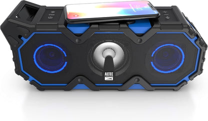 Altec Lansing Super Lifejacket Jolt – Waterdigte Bluetooth-luidspreker, Duursame en Draagbare Luidspreker met Qi Koordlose Laai en Aanpasbare Ligge, Koordlose Luidspreker vir Reis- en Buiteluggebruik Besoek die Altec Lansing-winkel
