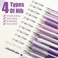 Lavender Series Gel Pens, Black & Purple Ink Writing Pens with 0.5 mm Smooth Fine Point, School Office Stationery Supplies Desk Accessories Gifts for Women, Set of 12