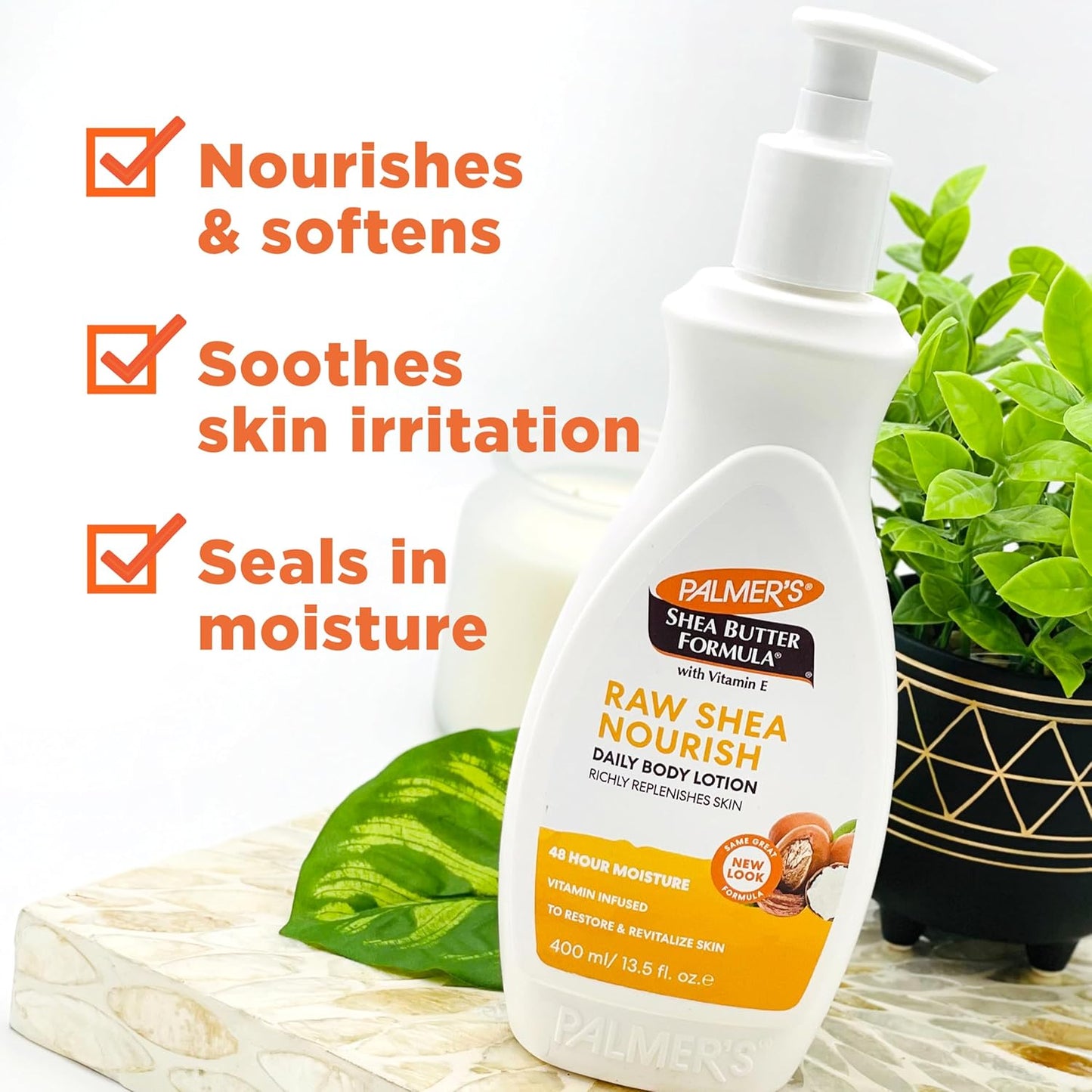 Palmer's Shea Formula Raw Shea Nourish Body Lotion, 48HR Moisture Dermatologist Approved - (13.5oz)