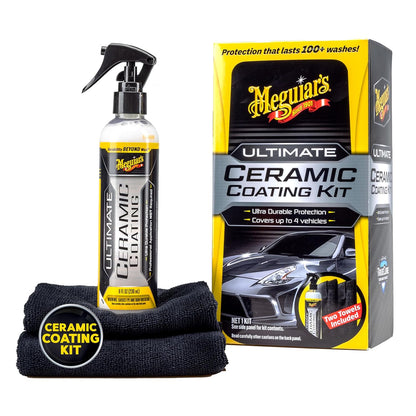 Meguiar's Ultimate Ceramic Coating Premium Kit vir motors – ultra-duursame keramiekbeskerming met mikroveselhanddoeke