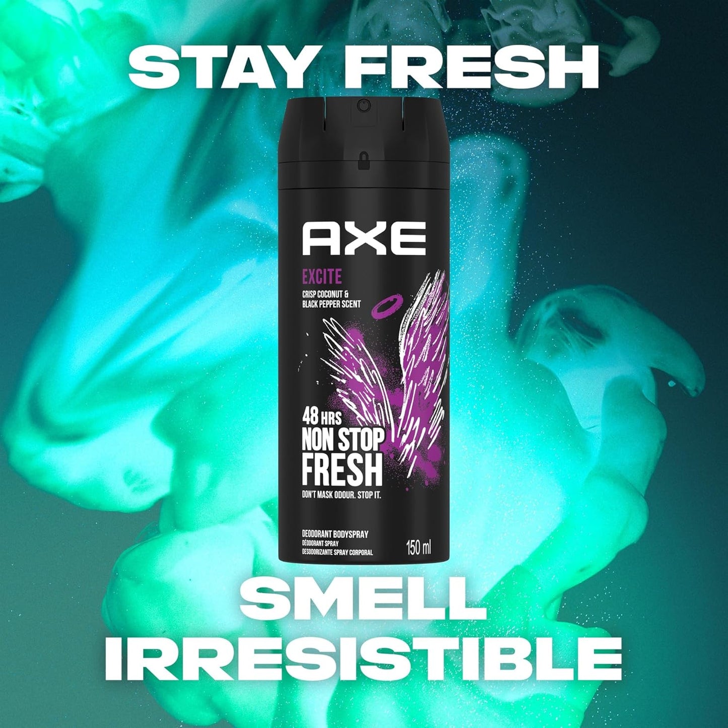 AXE EXCITE Body Spray 48Hr High Definition Scent (Pack of 2)