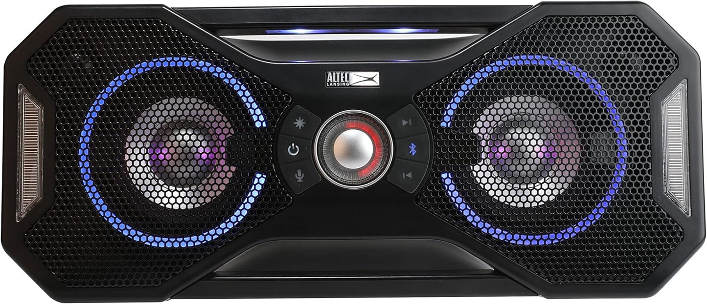Altec Lansing Mix 2.0 - Waterdigte Bluetooth-luidspreker met Sterk Bas, Draagbare Luidspreker vir Reis en Buiteluggebruik, 100 Voet Bereik en 20 Uur Speeltyd, Swart