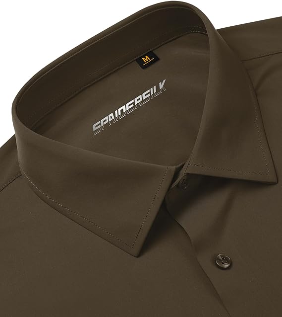 Mans Langmou Slim Fit, Spiervas, Kreukelvry, Knoop-af Rekbaar