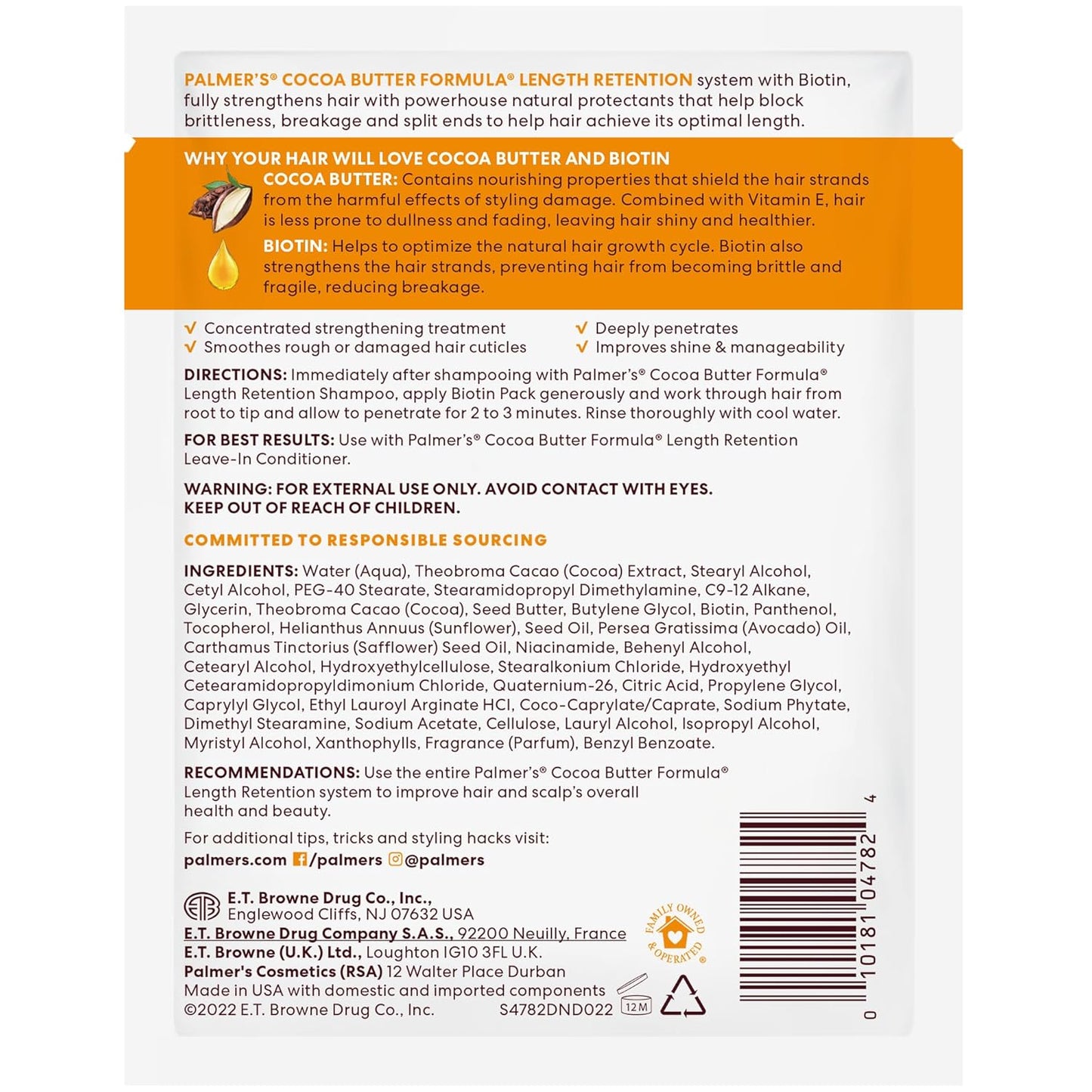 Palmer's Cocoa Butter & Biotin Length Retention Biotin Pack  (2.1 0z) - Pack of 5