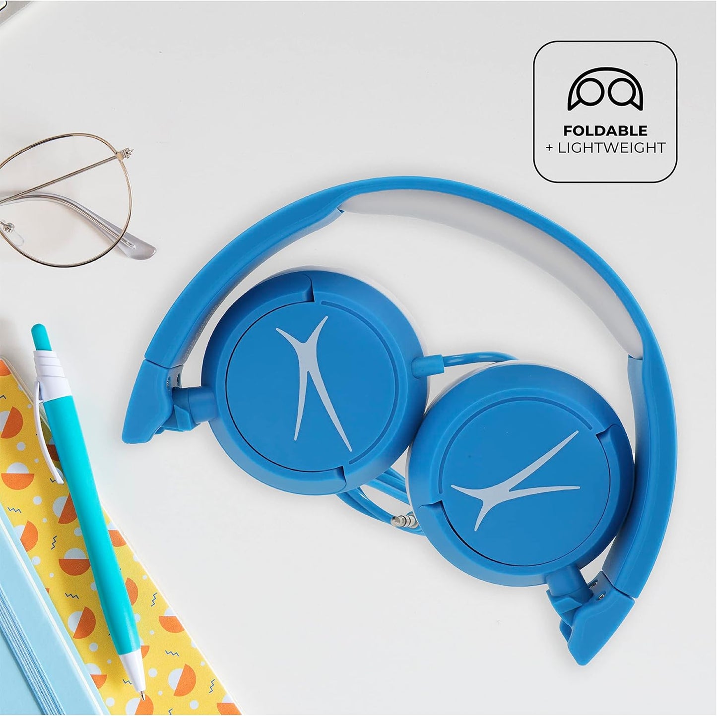 Altec Lansing Oor-die-oor-koptelefoon vir Kinders - Volumebeperkende Tegnologie vir Ontwikkelende Ore, Ouderdomme 3-5, Ideaal vir Tuisleer, Blou