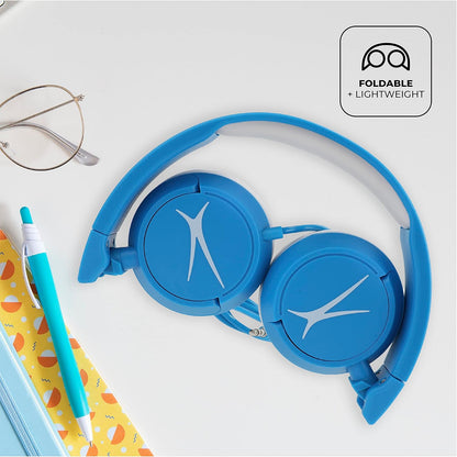 Altec Lansing Oor-die-oor-koptelefoon vir Kinders - Volumebeperkende Tegnologie vir Ontwikkelende Ore, Ouderdomme 3-5, Ideaal vir Tuisleer, Blou