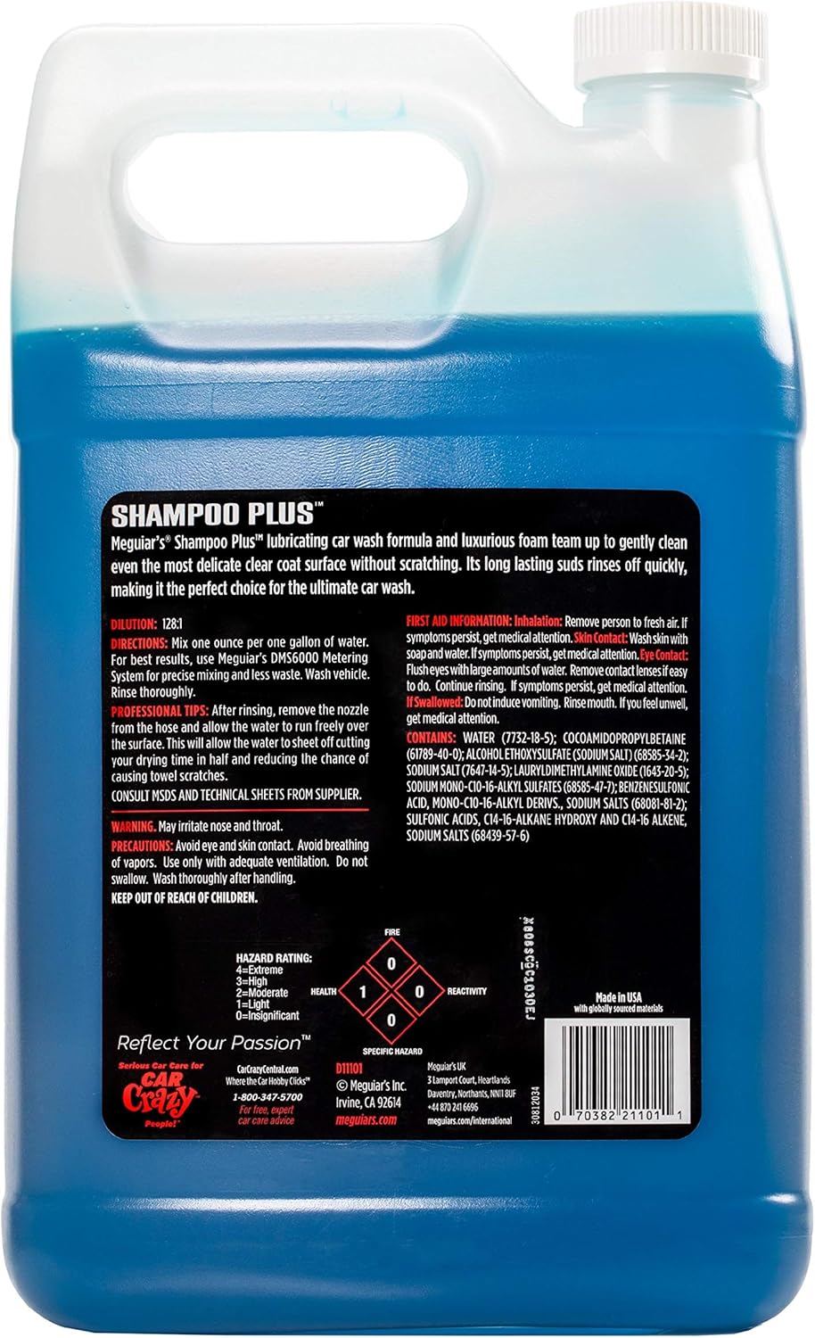 Meguiar's Shampoo Plus – Karwasseep Maak Sagkens Skoon Sonder Om Strepe of Skrape Te Veroorsaak – 1 Gallon
