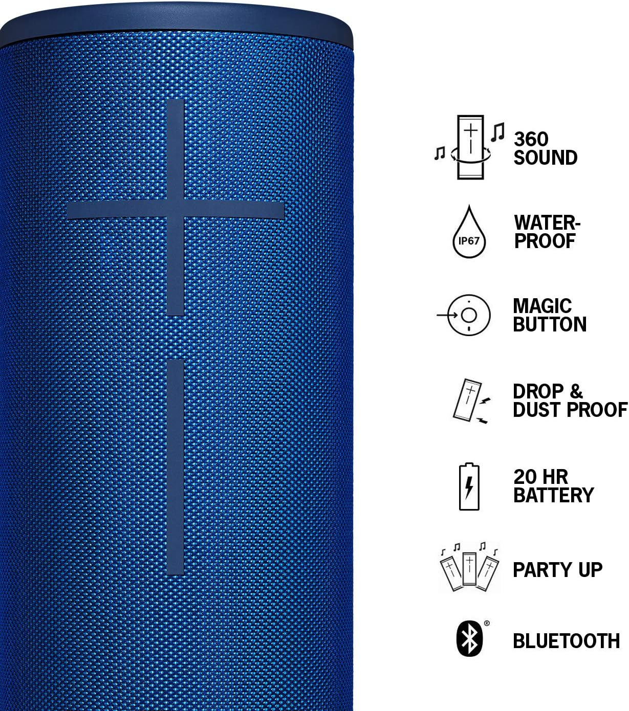 Ultimate Ears MEGABOOM 3 Portable Wireless Bluetooth Speaker (Powerful Sound + Thundering Bass, Bluetooth, Magic Button, Waterproof, Battery 20 Hours) - Lagoon Blue
