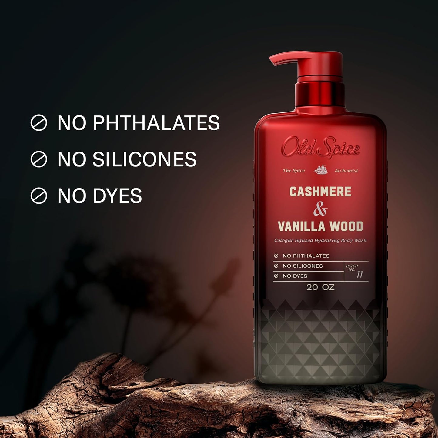 Old Spice Body Wash for Men, The Spice Alchemist Collection, 24/7 Cologne Infused Hydration - Cashmere + Vanilla Wood Scent (20 oz)