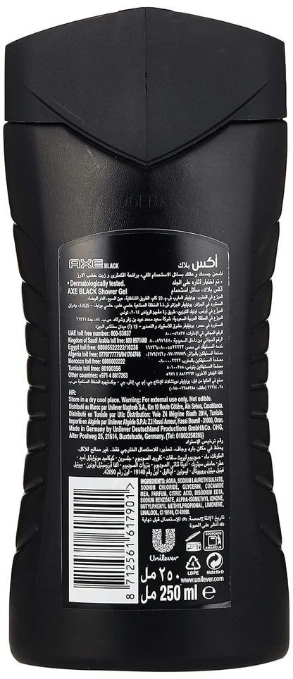 Axe Black Shower Gel for men 12Hr Refreshing Fragrance (8.5 oz)