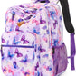 26L Backpack for School, College, and Travel: Water Resistant Bookbag with 8 Compartments - Butterfly Purple