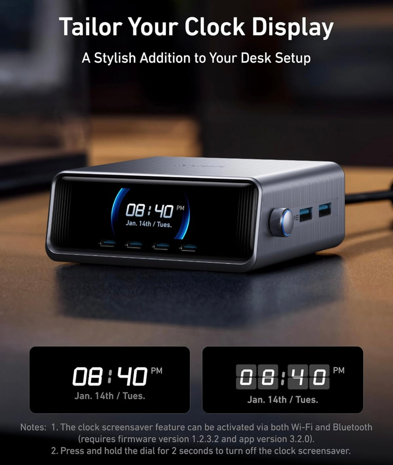 Anker Charger, 250W Prime USB C Charging Station, Ultra-Fast 6-Port, 2.26" LCD Display - (Silver)