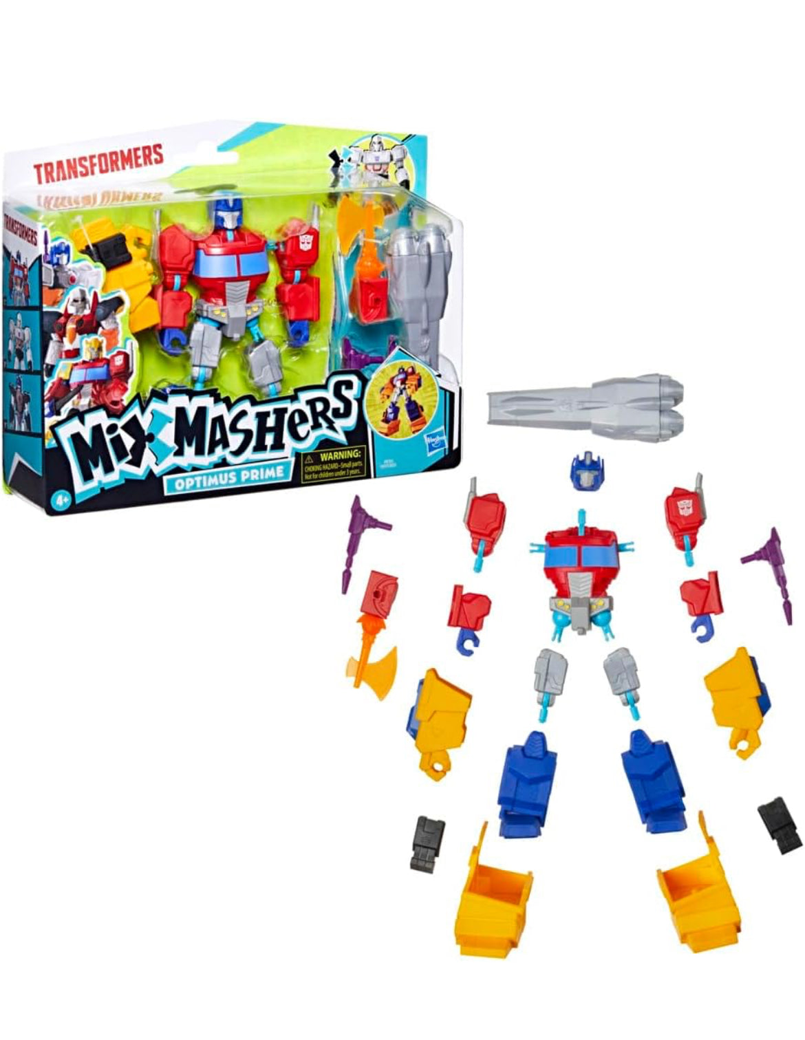 Transformers MixMashers Optimus Prime Custom Mix-and-Match Deluxe Action Figure & Accessories, 5-Inch (12 cm) Robot Toys for Kids, Ages 4+