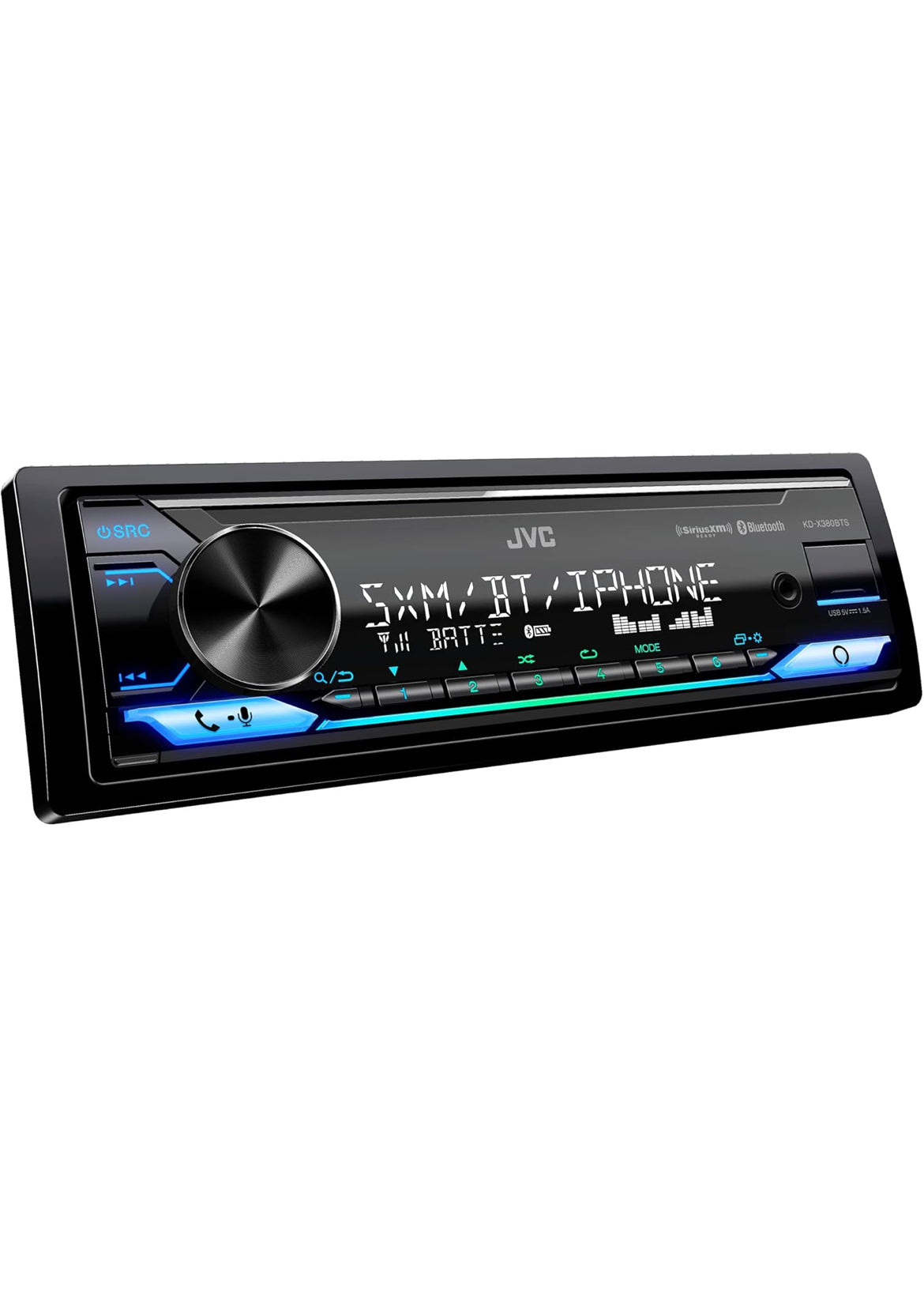 JVC KD-X380BTS Digitale Mediakarontvanger met Bluetooth, USB, SiriusXM, Amazon Alexa