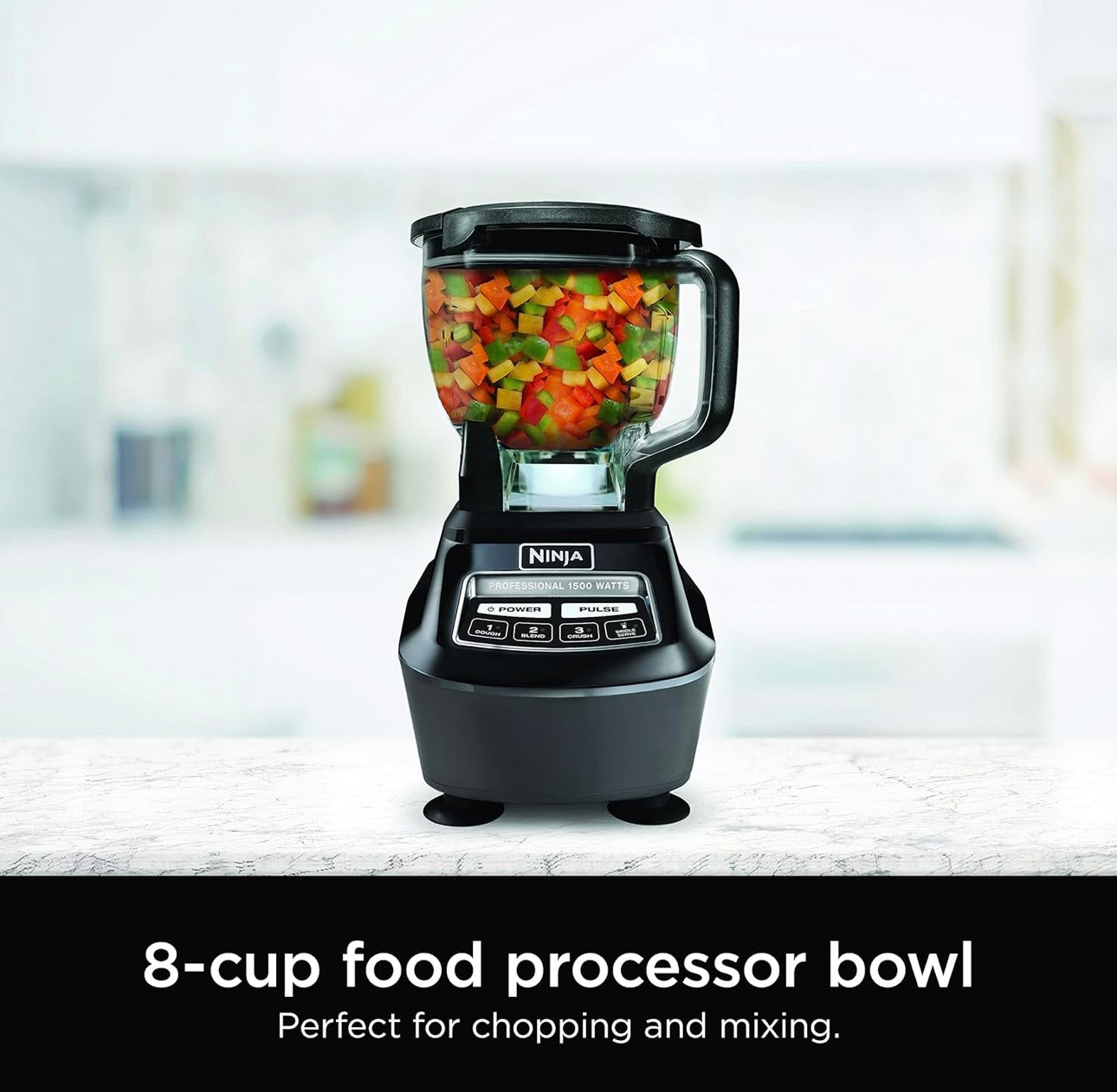 Ninja Blender, Food Processor, Blender for-Smoothies, Includes Pitcher, Smoothie Cup, and 8-Cup Bowl Mega Kitchen System, 120 Volts - Black, BL770AMZ
