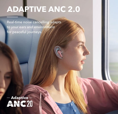 Soundcore by Anker Liberty 4 NC Wireless Earbuds, 98.5% Noise Reduction, Adaptive Noise Cancelling to Ears and Environment, Hi-Res Sound, 50H Battery, Wireless Charging, Bluetooth 5.3