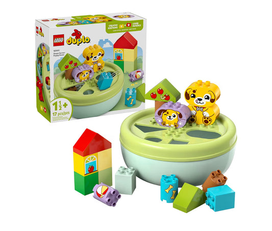 LEGO DUPLO My First Shape Sorter: Puppy House Sensory Toy for Toddlers - Shape Sorting & Learning Play Set