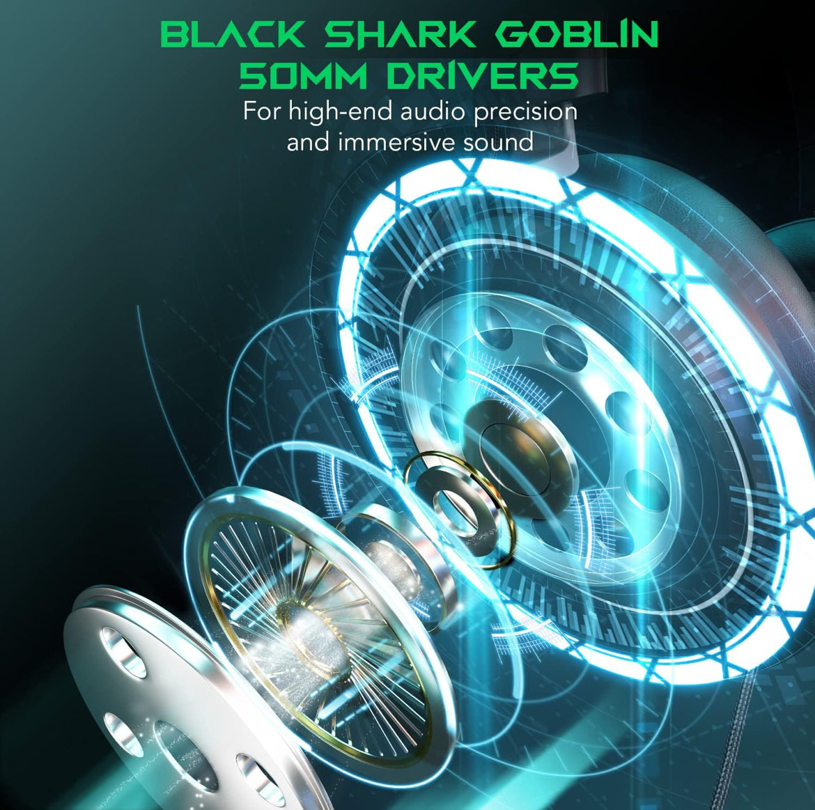 Black Shark Gaming Headset 7.1 Spatial Surround Sound, Detachable Noise Cancelling w/ 3.5 mm Audio Jack - NEW