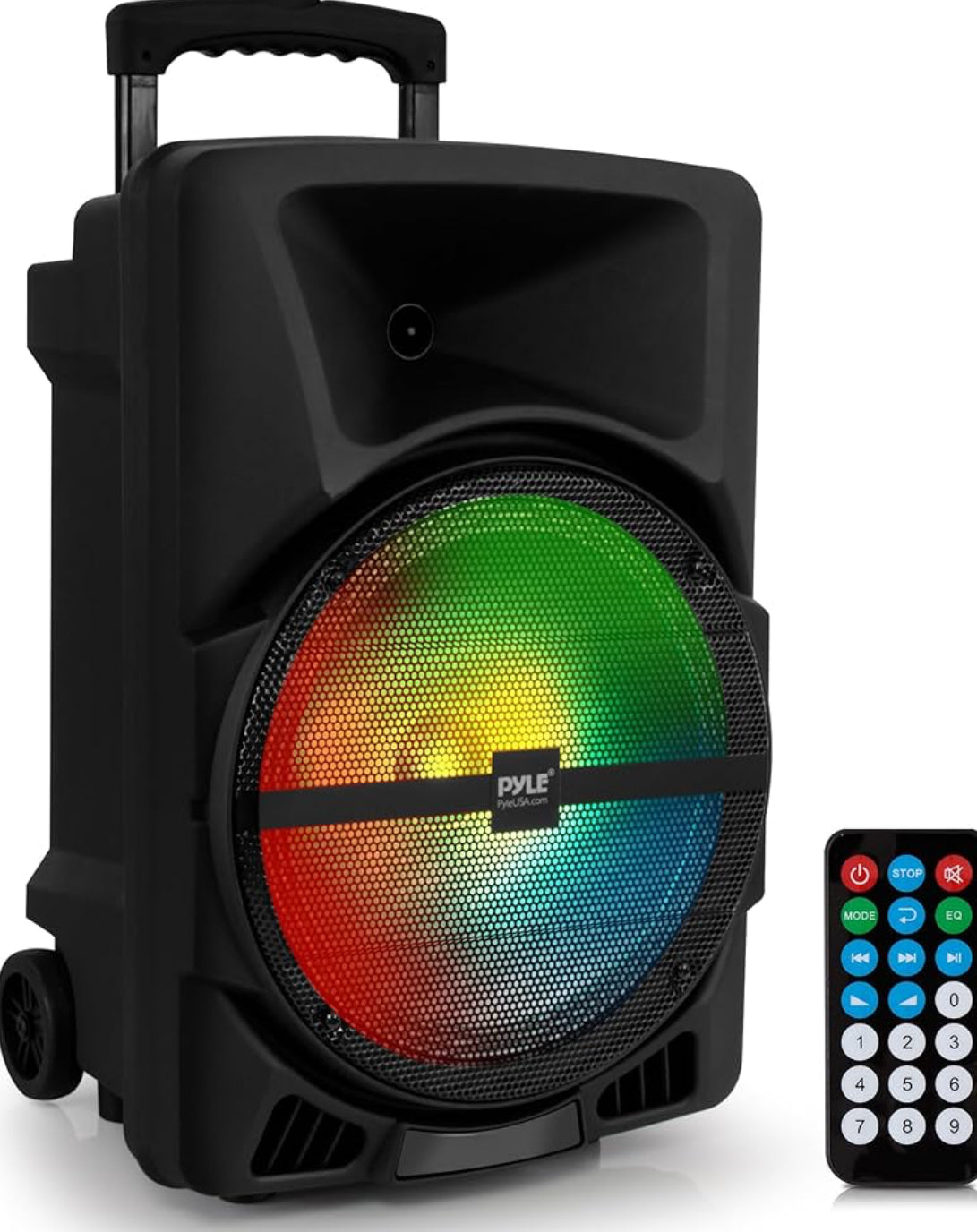 Draagbare PA-luidsprekerstelsel – 800W Aangedrewe Bluetooth Binne- en Buite-DJ-Stereoluidspreker met MP3 AUX 3.5mm-ingang, Flitsende Partytjielig en FM-radio
