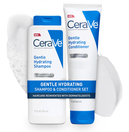 CeraVe Sagte Bevogtigende Sjampoe en Conditioner Stel m/ Ceramides, Niacinamide & Hialuronzuur - Kleurveilig - Vir Alle Haartipes