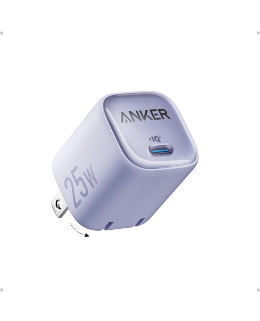 Anker 25W USB C Charger Block, Compact and Foldable, Supports PPS Fast Charging for - (Mauve)