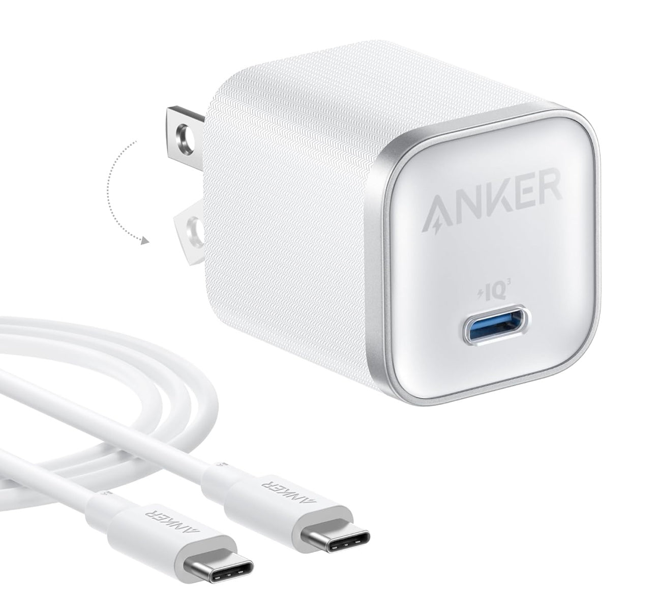 Anker Nano 45W Type C Charger Fast Charging, Compact and Foldable - (White)