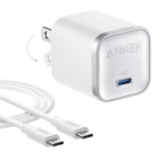 Anker Nano 45W Type C Charger Fast Charging, Compact and Foldable - (White)