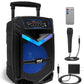 Rechargeable Portable Bluetooth 800W Outdoor Bluetooth Speaker PA System w/ 12” Subwoofer 1” Tweeter, Recording Function, Mic In Party Lights USB/SD Radio