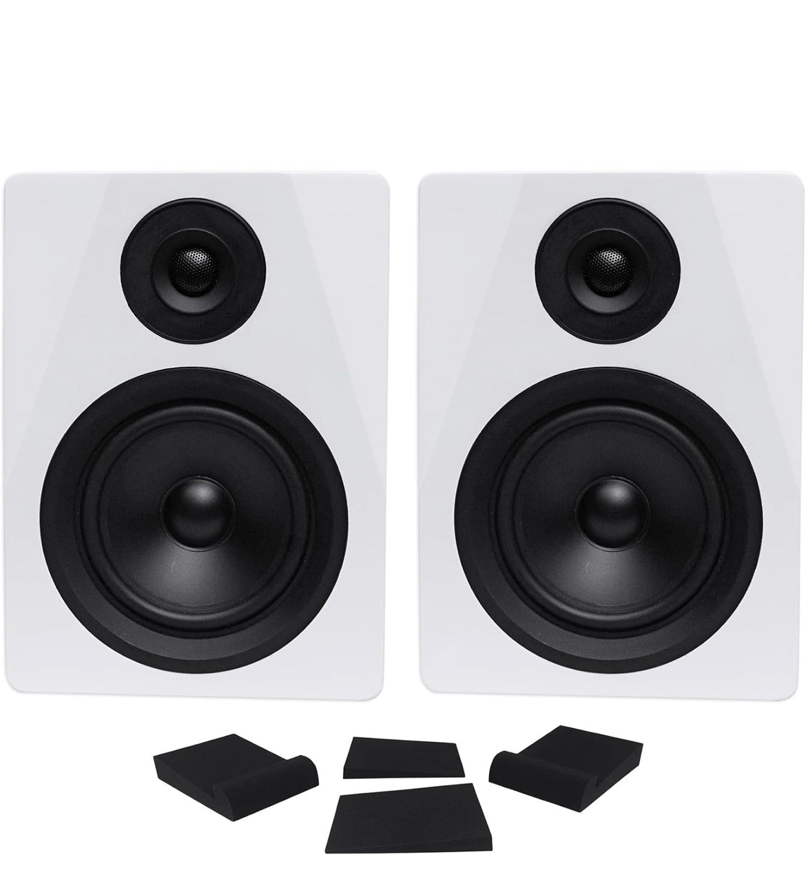 Rockville 2 DPM5W Dual Powered 5.25" 300w Active Recording Studio Monitors+Pads