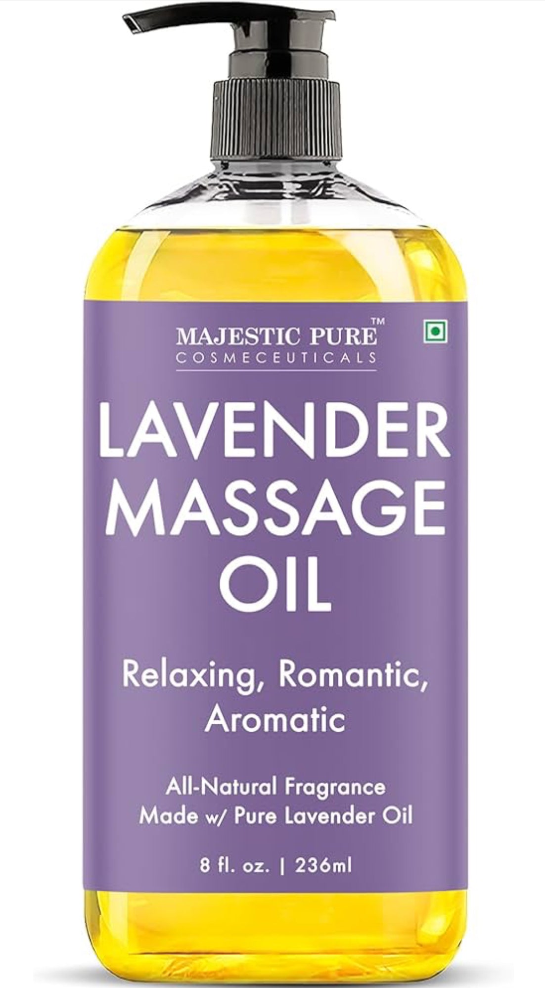 PURE Lavender Massage Oil for Massage Therapy - Refreshing, and Relaxing - Natural Oils with Lavender Essential Oil - for All Skin Types - Men and Women Massage Lotion - 8 fl oz