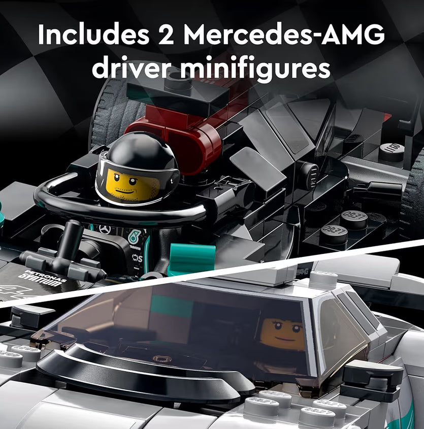 LEGO Speed Champions Mercedes-AMG F1 E, Performance & Project One Speelgoedmotorstel Boustel - Versamelbare Resiesmotorspeelding
