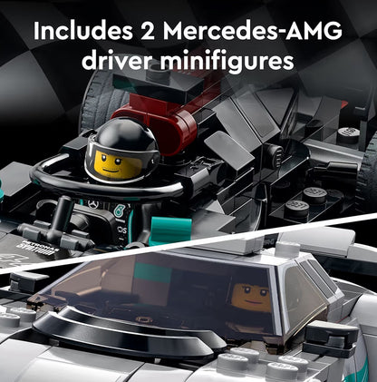 LEGO Speed Champions Mercedes-AMG F1 E, Performance & Project One Speelgoedmotorstel Boustel - Versamelbare Resiesmotorspeelding