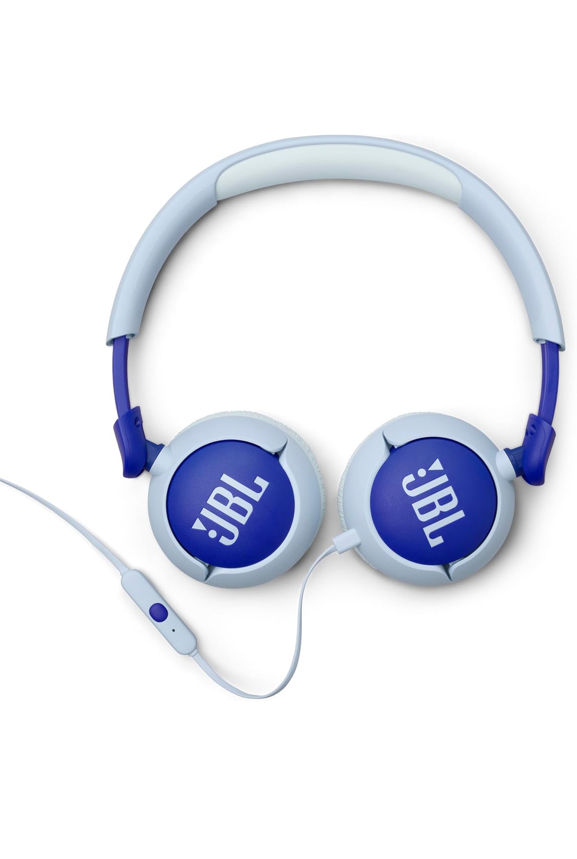 JBL Junior 320 - Wired on-Ear Kids Headphones Safe Sound (<85dB), Built-in mic, Fit for Kids and Customizable with Included Stickers (Blue)