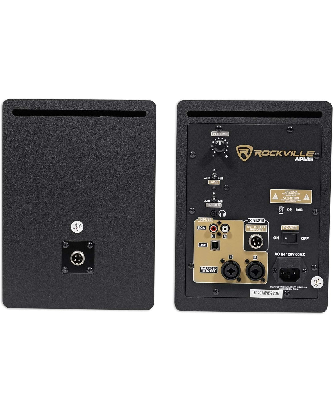 Rockville Pair APM5W 5.25" 250w Powered USB Studio Monitor Speakers+29" Stands