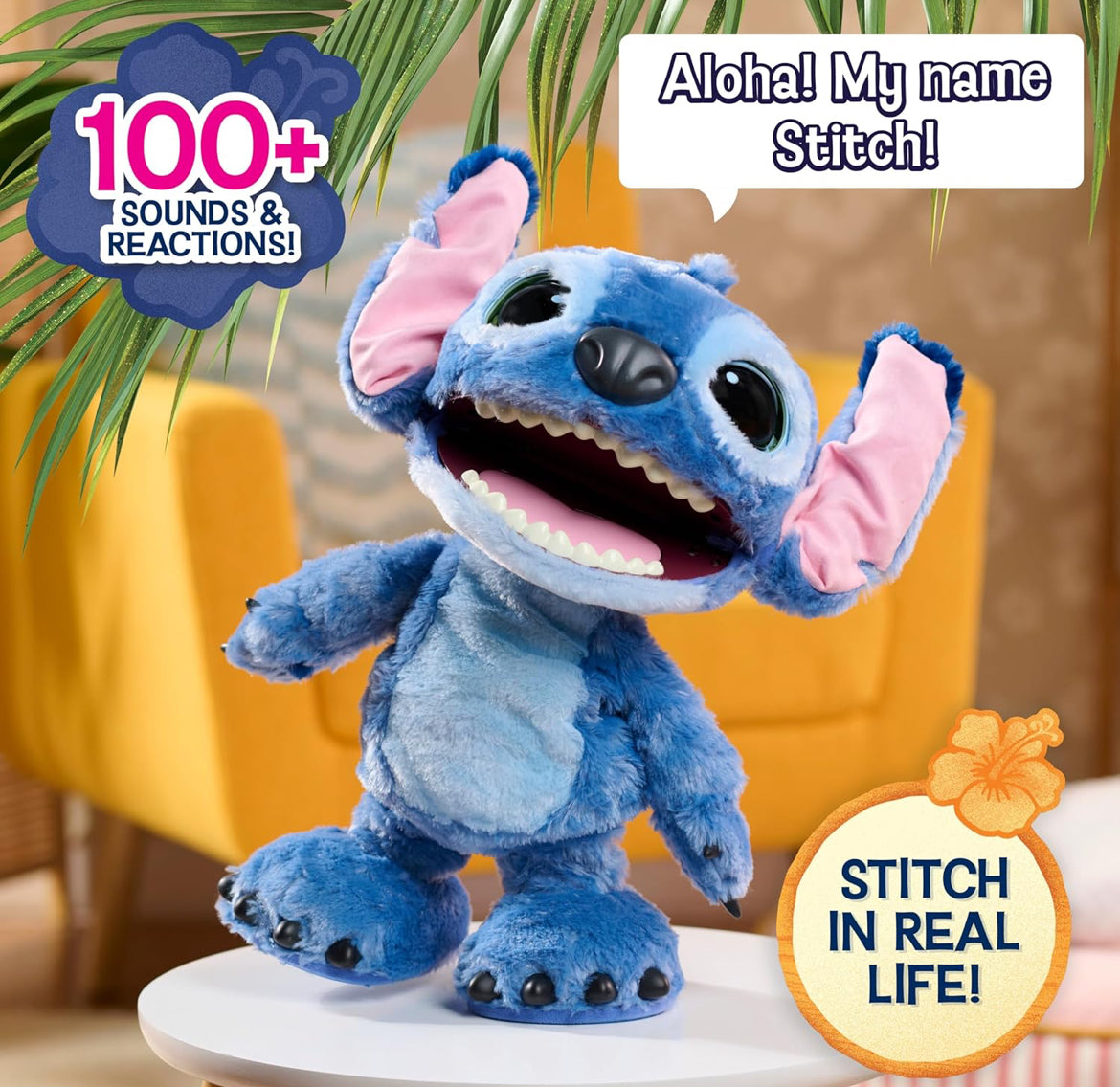 Just Play Disney Stitch Ultimate Interactive 17" Plush Toy, 100+ Sounds & Reactions, Inspired by Disney’s Live-Action Lilo & Stitch Film