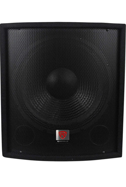 Rockville (2) SBG1158 15" Pro DJ PA Subwoofers+5000w 2-Kanaal Versterker+Kabels