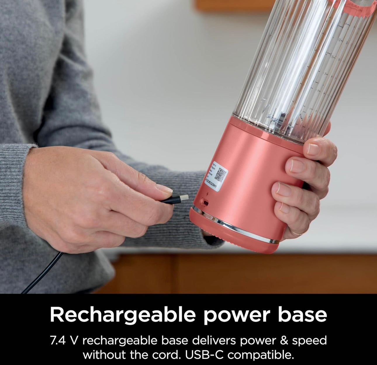 Ninja Blast Portable Blender, Cordless, 18oz. Vessel, Personal Blender BPA Free, Leakproof Lid & Sip Spout, USB-C Rechargeable, Dishwasher Safe Parts - Red Clay - BC151RY