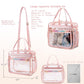 Clear Beach Bag Travel Tote Transparent Backpack for Women Girls Stadium Approved Crossbody Messenger Shoulder Handbag