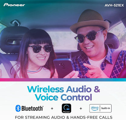 Pioneer AVH-521EX 6.8" Resistive Touchscreen Double Din Car Stereo
DVD Multimedia Receiver, Bluetooth, Backup Camera, SiriusXM, USB, FLAC Playback, MIXTRAX, 13-Band EQ, AM/FM Radio Preouts